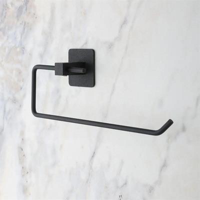 Kendiliğinden Yapışkanlı Siyah Paslanmaz Metal Rulo Havluluk Aparat (3936)