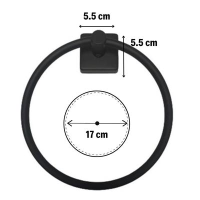 Kendiliğinden Yapışkanlı Siyah Paslanmaz Metal Yuvarlak Havluluk (3936)