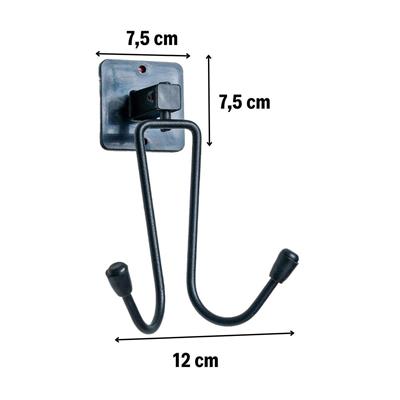 Kendiliğinden Yapışkanlı Siyah Paslanmaz Metal Bornoz ve Havlu Askılığı (3936)