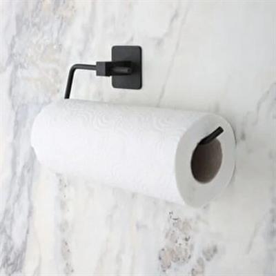 Kendiliğinden Yapışkanlı Siyah Paslanmaz Metal Rulo Havluluk Aparat (3936)