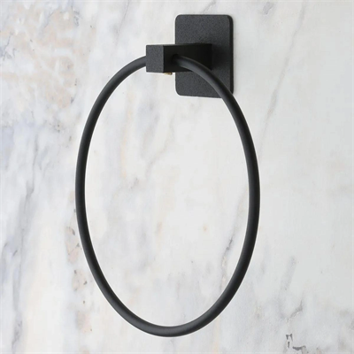 Kendiliğinden Yapışkanlı Siyah Paslanmaz Metal Yuvarlak Havluluk Bx40