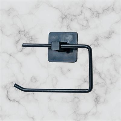 Kendiliğinden Yapışkanlı Siyah Paslanmaz Metal Kapaksız Tuvalet Kağıtlığı Aparatı (3936)