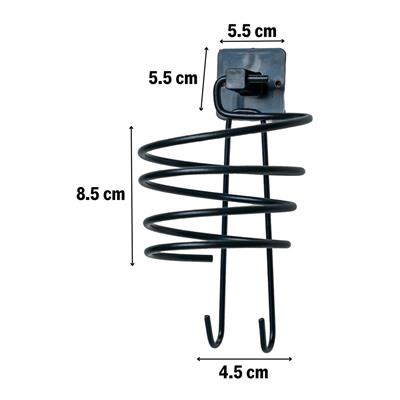 Kendiliğinden Yapışkanlı Siyah Paslanmaz Metal Fön Makinesi Askısı Saç Kurutma Makinesi Tutacağı (3936)