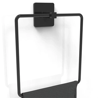 Kendiliğinden Yapışkanlı Siyah Paslanmaz Metal Kare Havluluk Bx40