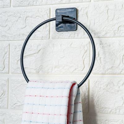 Kendiliğinden Yapışkanlı Siyah Paslanmaz Metal Yuvarlak Havluluk (3936)