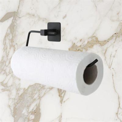 Kendiliğinden Yapışkanlı Siyah Paslanmaz Metal Rulo Havluluk Aparat (3936)