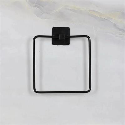 Kendiliğinden Yapışkanlı Siyah Paslanmaz Metal Kare Havluluk (3936)