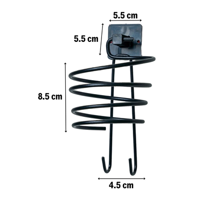 Kendiliğinden Yapışkanlı Siyah Paslanmaz Metal Fön Makinesi Askısı Saç Kurutma Makinesi Tutacağı Bx40