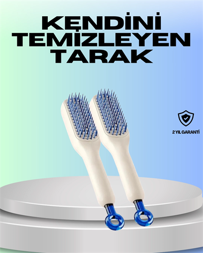 Kendini Temizleyen Ergonomik Saç Tarağı – ABS Gövde, Silikon Diş