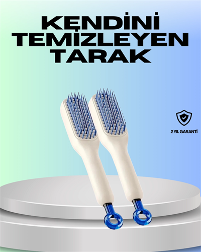 Kendini Temizleyen Ergonomik Saç Tarağı – ABS Gövde, Silikon Diş
