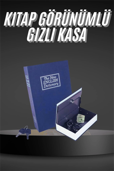 Kilitli Gizli Kasa Sözlük Kumbara Kitap Sözlük Görünümlü 18cm
