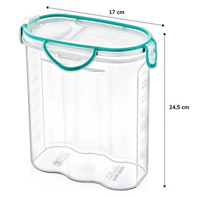 Kilitli Kapaklı Contalı Hava,Su Sıvı Geçirmez 2,4 Litre Erzak Saklama Kabı-SA590 (3936)
