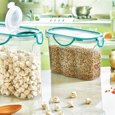 Kilitli Kapaklı Contalı Hava,Su Sıvı Geçirmez 1,2 Litre Erzak Saklama Kabı-SA580 (3936)