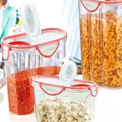 Kilitli Kapaklı Contalı Hava,Su Sıvı Geçirmez 2,4 Litre Erzak Saklama Kabı-SA590 (3936)