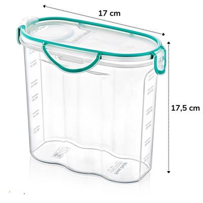 Kilitli Kapaklı Contalı Hava,Su Sıvı Geçirmez 1,7 Litre Erzak Saklama Kabı-SA585 (3936)