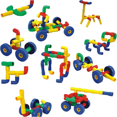 King Kids Tekerlekli Boru  72 Parça - PE 7190