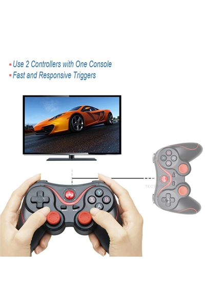 Kırmızı Bluetooth bağlantılı gamepad, PC uyumlu, telefona takılabilir oyun kolu - Elektronik