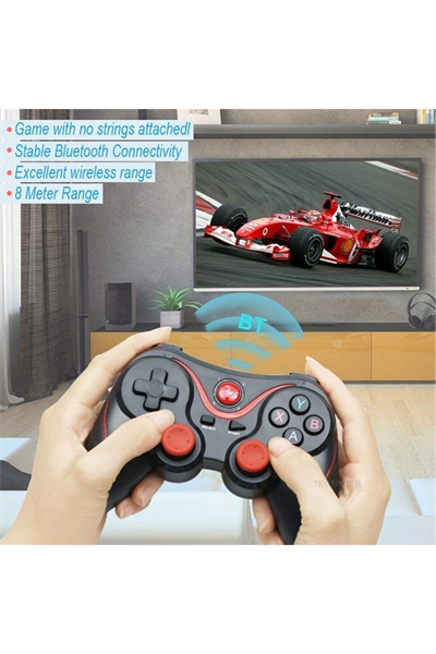 Kırmızı Bluetooth bağlantılı gamepad, PC uyumlu, telefona takılabilir oyun kolu - Elektronik
