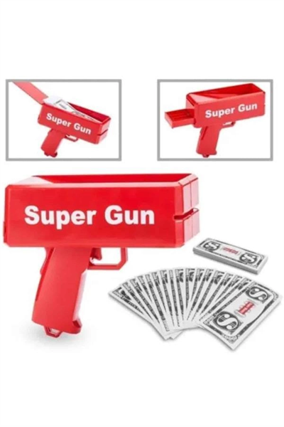 Kırmızı Çocuklara Özel Para Fırlatma Makinesi Para Saçma Tabancası