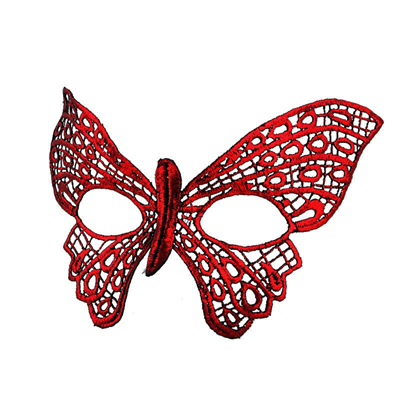 Kırmızı Dantel Masquerade Maskesi 7 No Bx40