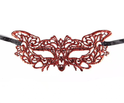 Kırmızı Dantel Masquerade Maskesi 9 No