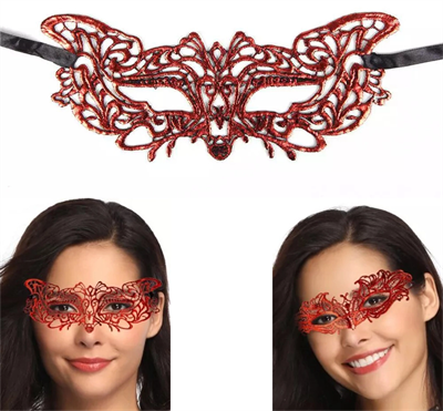 Kırmızı Dantel Masquerade Maskesi 9 No Bx40