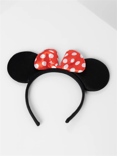 Kırmızı Fiyonklu Minnie Mouse Taç Fare Tacı Kafa Bandı