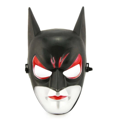 Kırmızı Gözlü Siyah Batman Maske - Lastikli Batgirl Maskesi 28x17 Cm