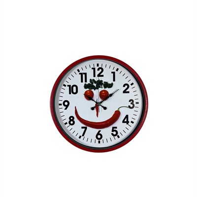 Kırmızı Happy Kitchen 36 Cm Mutfak Duvar Saati