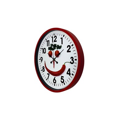 Kırmızı Happy Kitchen 36 Cm Mutfak Duvar Saati