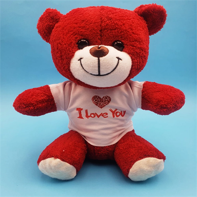 Kırmızı I Love You Tişörtlü Peluş Ayıcık