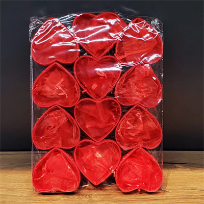 Kırmızı Kalpli Tül Kese