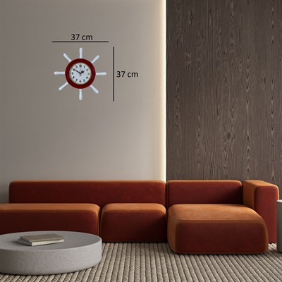 Kırmızı Kavelalı Dümen Duvar Saati
