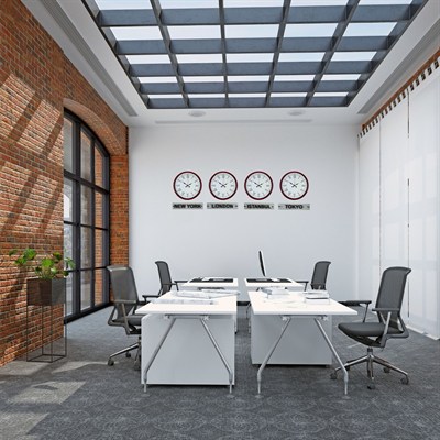 Kırmızı Klasik 36 Cm 4 lü Tabelalı Dünya Saatleri