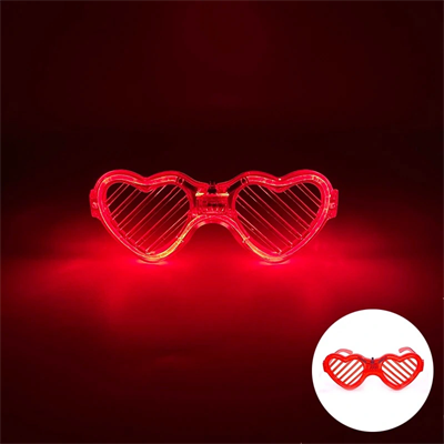 Kırmızı Led Işıklı Kalp Gözlük – 3 Modlu Parti & Glow Gözlüğü