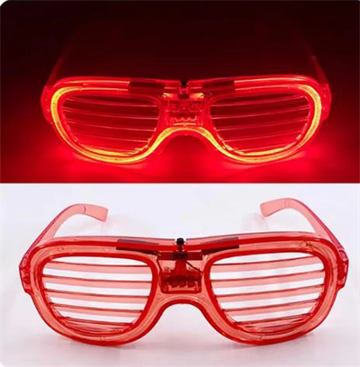 Kırmızı Led Işıklı Parti Gözlüğü - Neon Glow Şerit Gözlük 3 Modlu