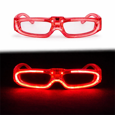 Kırmızı Led Işıklı Parti Gözlüğü 3 Modlu – Glow  Gece Eğlence Gözlüğü