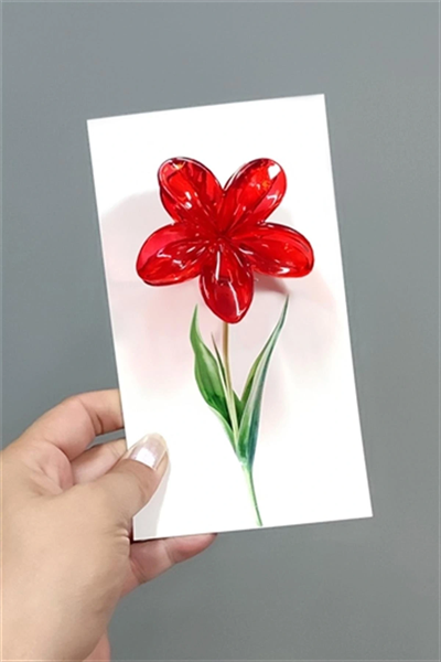 Kırmızı Lotus Toka 6 cm (Kartsız)