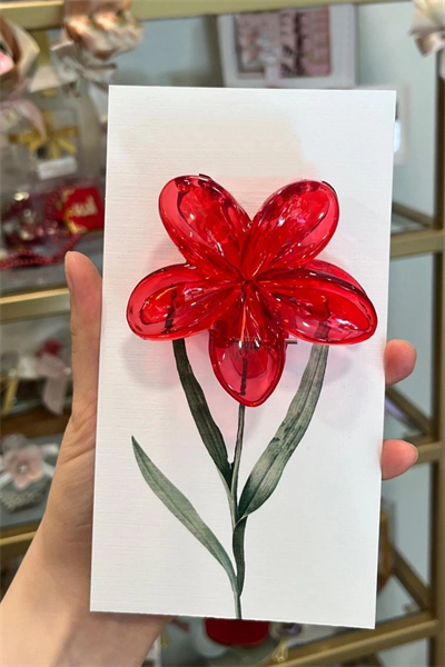 Kırmızı Lotus Toka 8 cm (Kartsız)