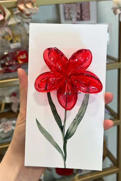 Kırmızı Lotus Toka 8 cm (Kartsız)