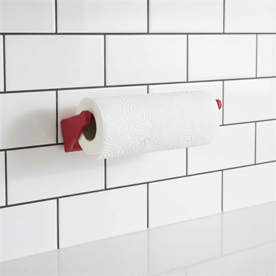 Kırmızı Peçete Askısı Mutfak Duvar Tipi Peçetelik Organizer