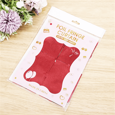 Kırmızı Renk Dikdörtgen Kesim Parlak Sim Görünümlü Fon Perde Dekor 1x2 Metre (3936)