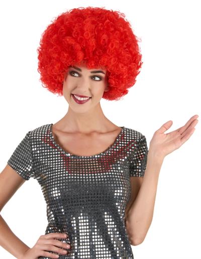 Kırmızı Renk Kıvırcık Afro Bonus Peruk (3936)