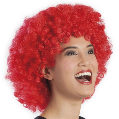 Kırmızı Renk Kıvırcık Afro Bonus Peruk Bx40