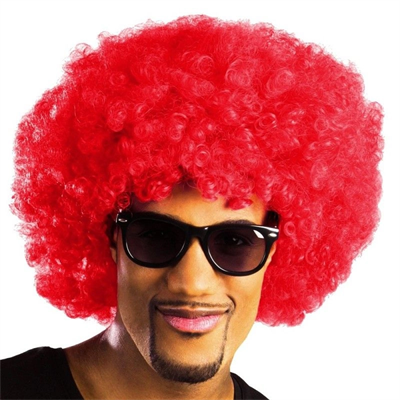 Kırmızı Renk Kıvırcık Afro Bonus Peruk Bx40