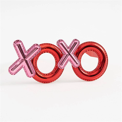 Kırmızı Renk Xoxo Yazılı Parti Gözlüğü 17x7 Cm Bx40