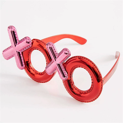 Kırmızı Renk Xoxo Yazılı Parti Gözlüğü 17x7 Cm Bx40