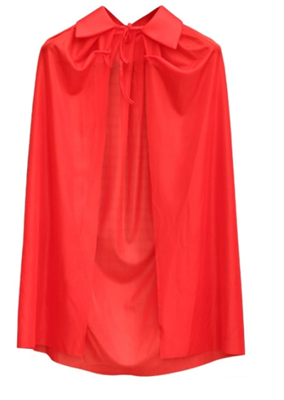 Kırmızı Renk Yakalı Pelerin Çocuk Boy 90 Cm Bx40