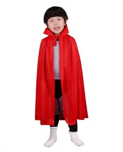 Kırmızı Renk Yakalı Pelerin Çocuk Boy 90 cm (3936)