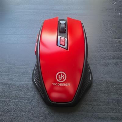 Kırmızı Renkli Baş Parmak Destekli Ergonomik Sessiz Kablosuz Mouse – USB Alıcılı, Ofis ve Oyun İçin Konforlu Bilgisayar Faresi MS6300 (3936)